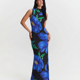 Azuramoda | Sukienka Maxi z Odkrytymi Plecami Elegancka Letnia Kreacja