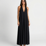 Azuramoda | Sukienka Maxi Halter z Odkrytymi Plecami Elegancka Kreacja