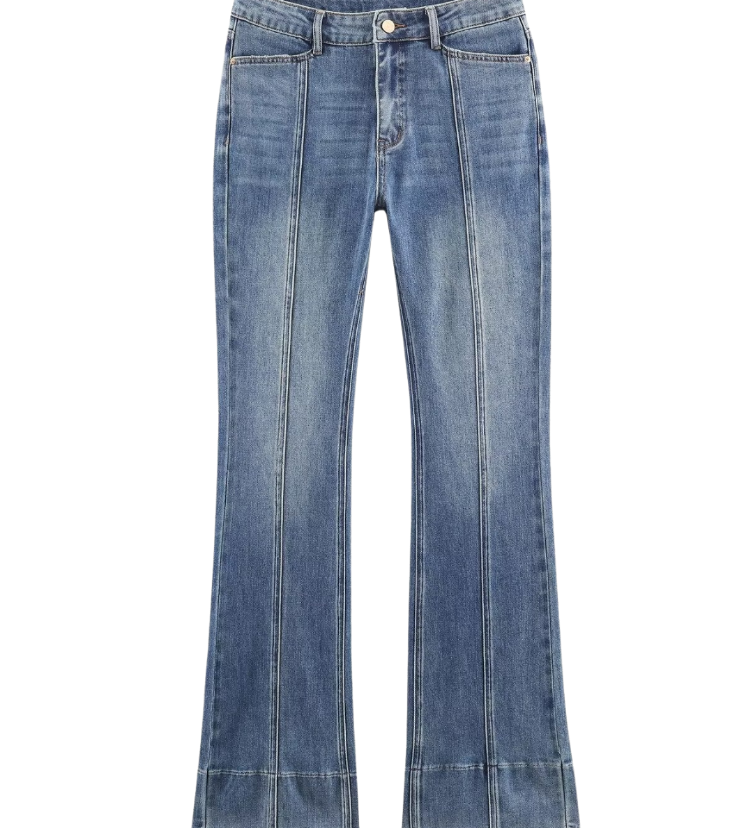 Azuramoda | Dżinsy Bootcut z Wysokim Stanem
