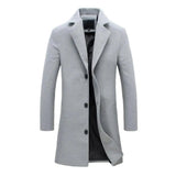 Męski Płaszcz Elegancki Dopasowany Klasyczny Styl Premium