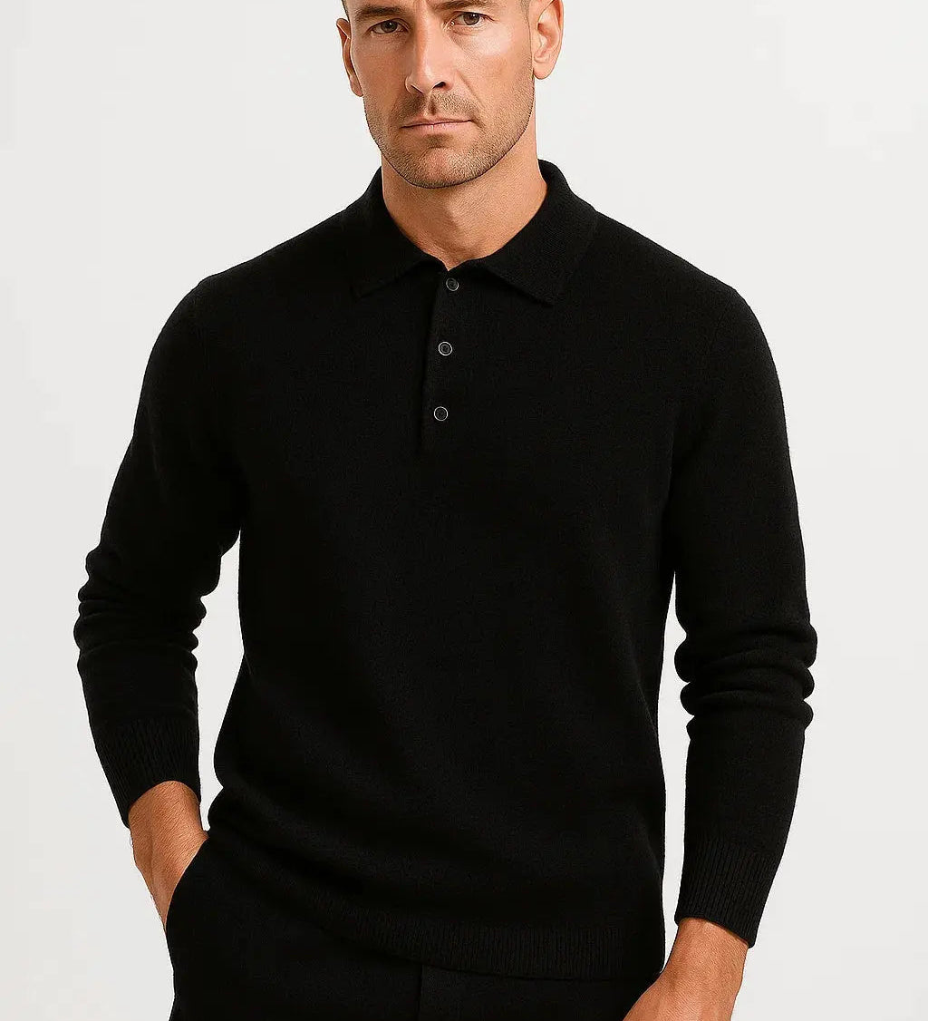 Męski Sweter Polo Klasyczny Elegancki Komfort na Co Dzień