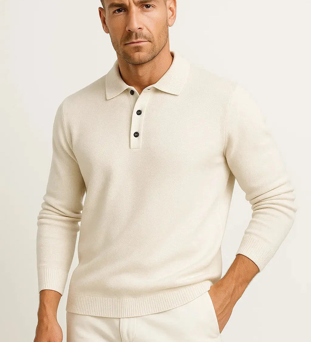 Męski Sweter Polo Klasyczny Elegancki Komfort na Co Dzień