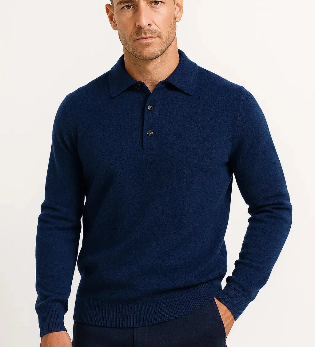 Męski Sweter Polo Klasyczny Elegancki Komfort na Co Dzień