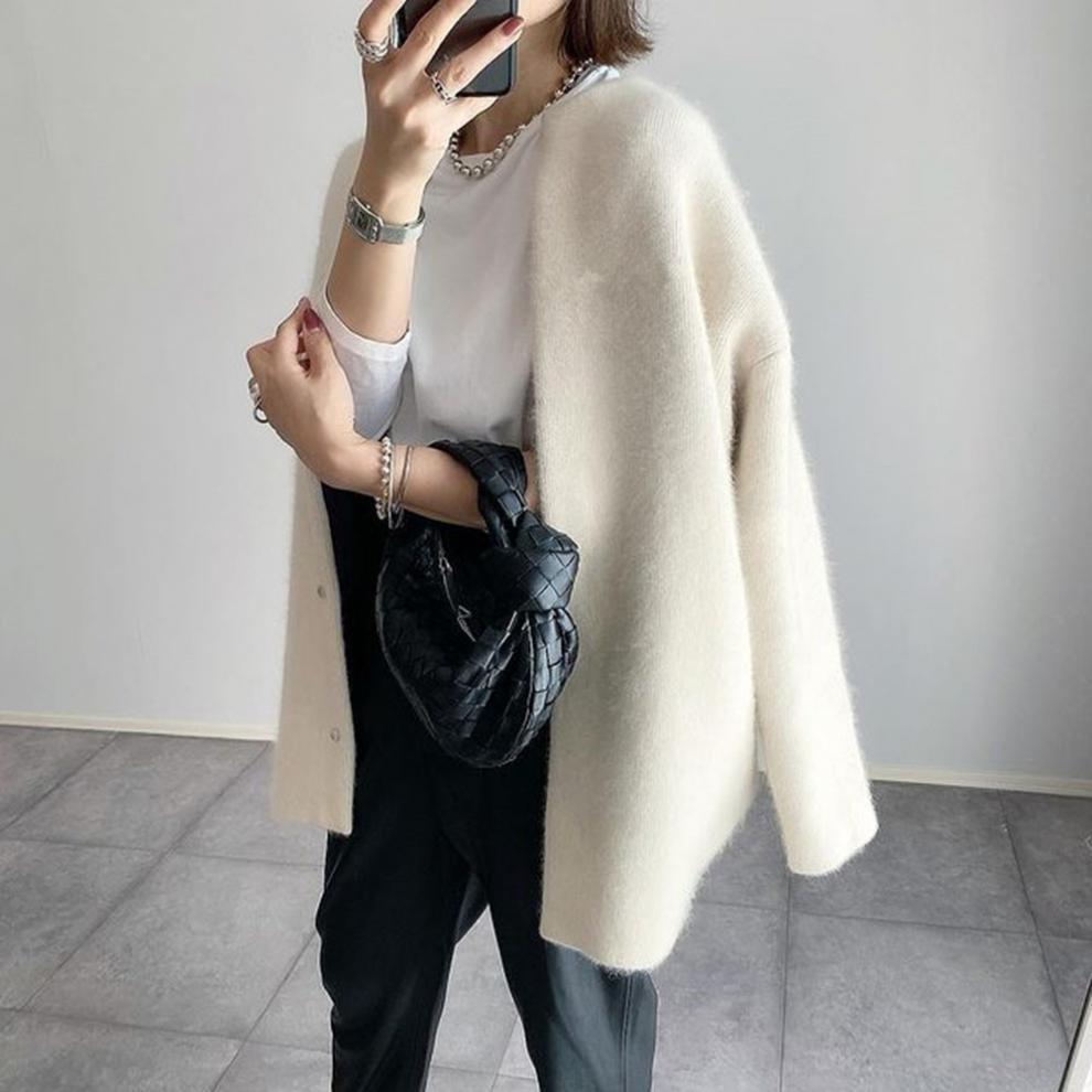 Damski kardigan długi elegancki sweter na co dzień
