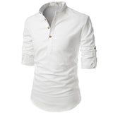 Męska Koszulka z Długim Rękawem Henley Styl Casual Komfort