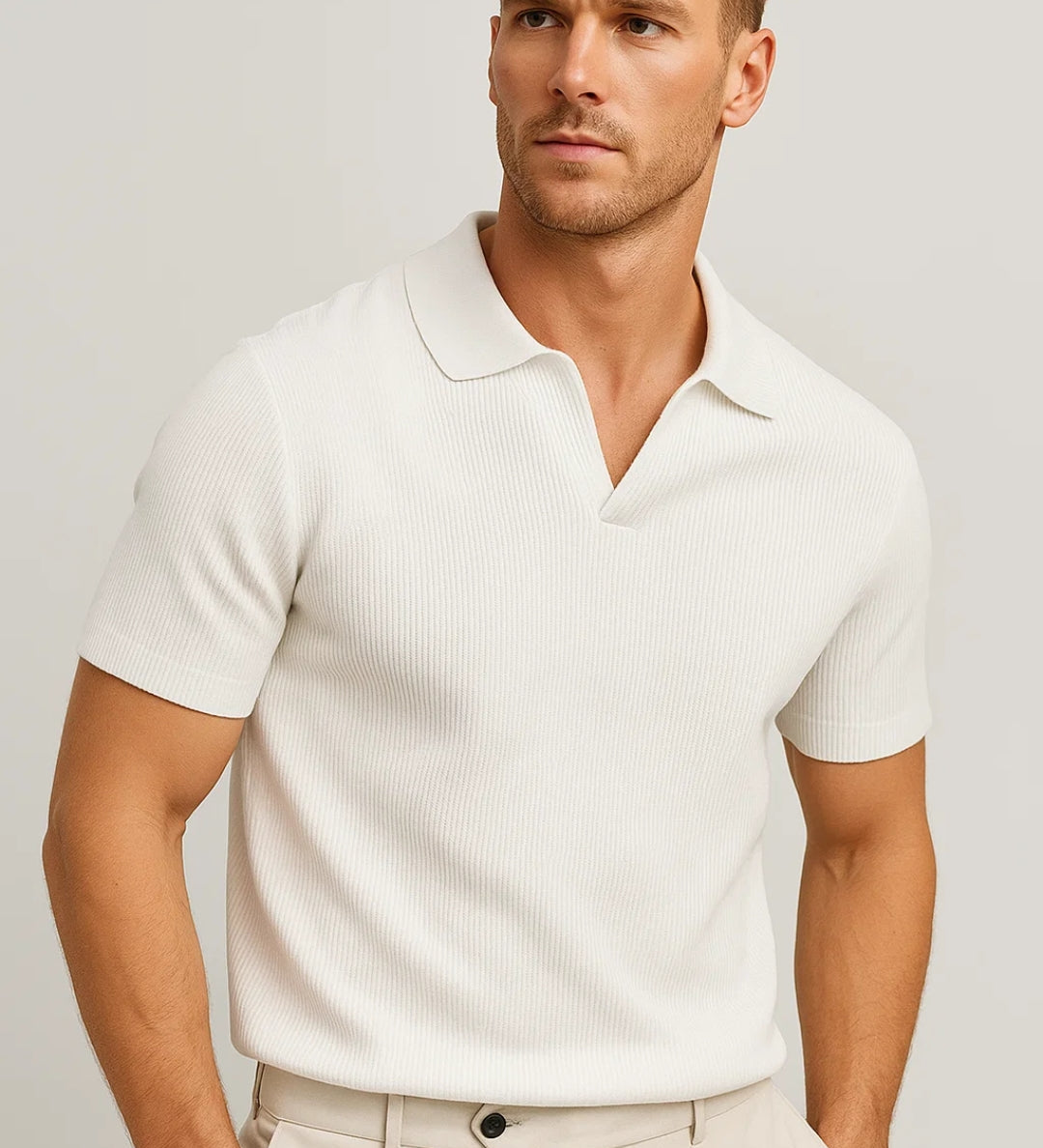 Męska Koszulka Polo Dzianinowa Elegancki Styl Komfort