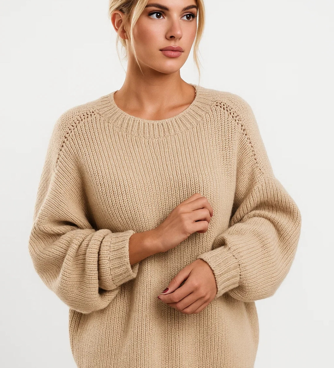 Damski sweter oversize miękki ciepły wygodny na co dzień