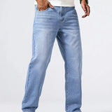 Męskie jeansy loose fit wygodne szeroki krój styl casual