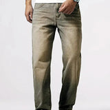 Męskie jeansy loose fit wygodne szeroki krój styl casual