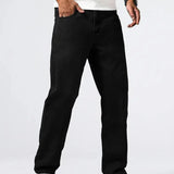 Męskie jeansy loose fit wygodne szeroki krój styl casual