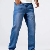 Męskie jeansy loose fit wygodne szeroki krój styl casual