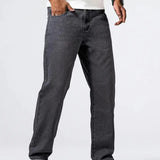 Męskie jeansy loose fit wygodne szeroki krój styl casual