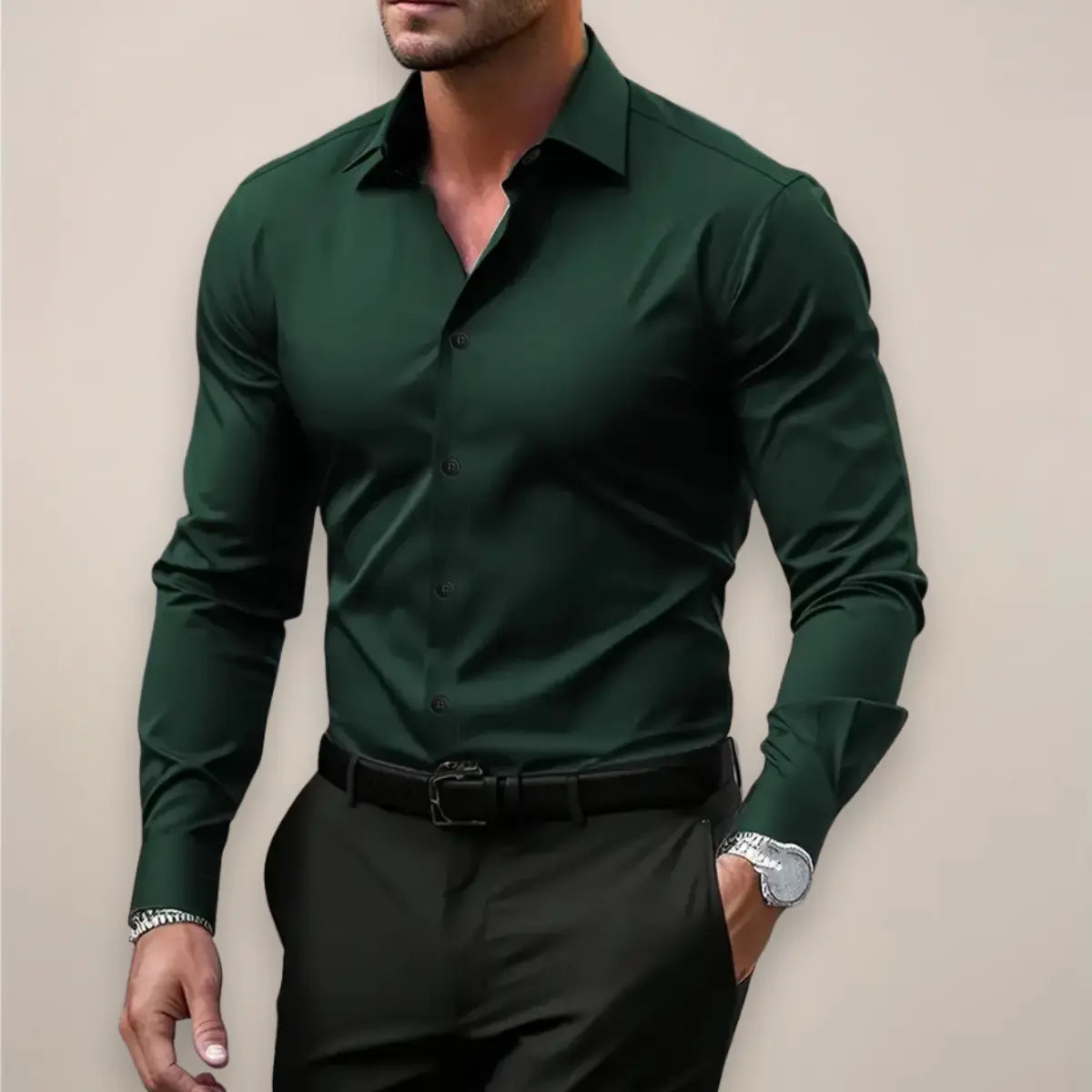 Elegancka koszula męska slim fit dopasowana styl biznesowy