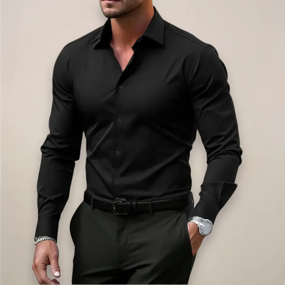 Elegancka koszula męska slim fit dopasowana styl biznesowy