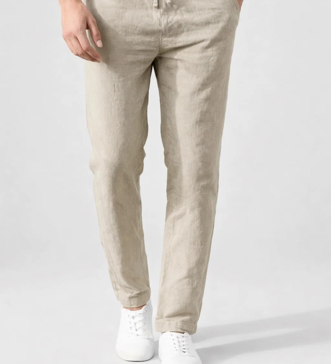 Męskie spodnie casual slim fit lekkie wygodne na co dzień
