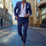 Męski garnitur slim fit elegancki nowoczesny styl biznesowy