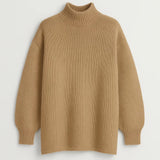 Damski sweter oversize z golfem ciepły wygodny na co dzień