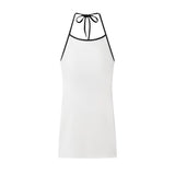 Azuramoda | Elegancka Sukienka Mini Halter z Odkrytymi Plecami