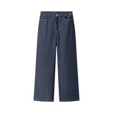 Azuramoda | Elegancki Komplet Damski Marynarka i Spodnie Stylowy Denim