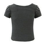 Azuramoda | Stylowy Komplet Damski Bluzka i Spódnica Paski Nowoczesny Look