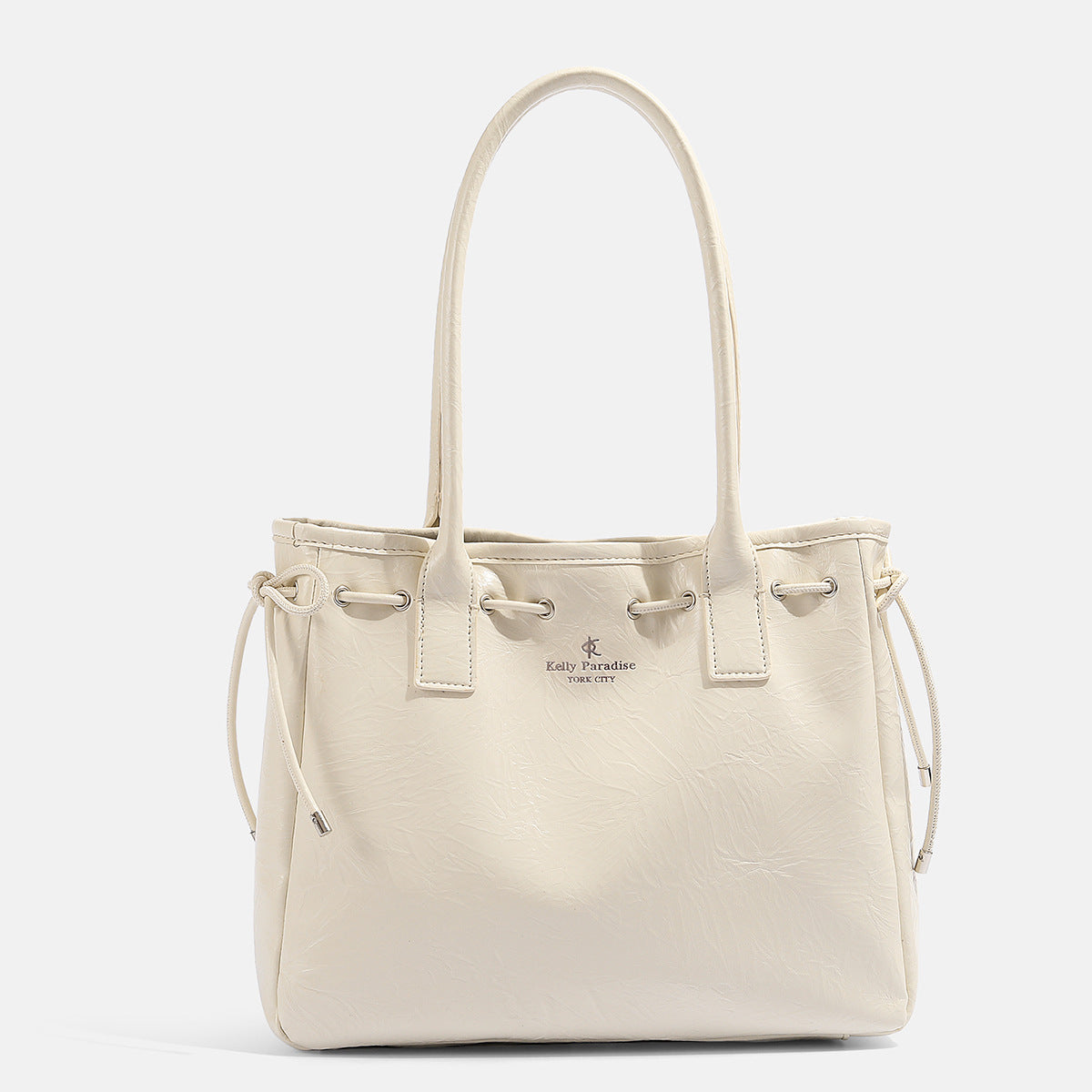 Azuramoda | Elegancka Torebka Shopper z Marszczeniem i Wiązaniami