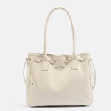 Azuramoda | Elegancka Torebka Shopper z Marszczeniem i Wiązaniami