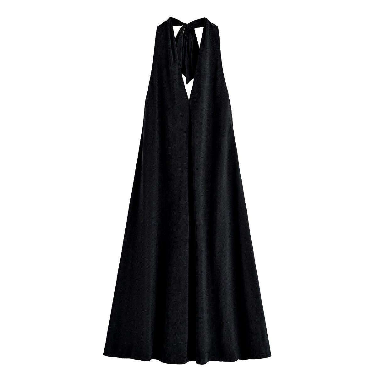 Azuramoda | Sukienka Maxi Halter z Odkrytymi Plecami Elegancka Kreacja