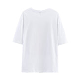 Azuramoda | Luźny T-shirt z Kolorowym Nadrukiem i Krótkim Rękawem