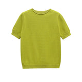 Azuramoda | Klasyczny T-shirt Basic z Krótkim Rękawem