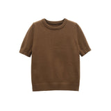 Azuramoda | Klasyczny T-shirt Basic z Krótkim Rękawem