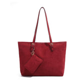 Azuramoda | Elegancka Torebka Shopper z Zawieszką i Długimi Uchwytami