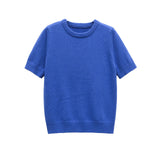Azuramoda | Klasyczny T-shirt Basic z Krótkim Rękawem