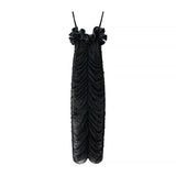 Azuramoda | Sukienka Maxi Drapowana na Ramiączkach Elegancka Kreacja