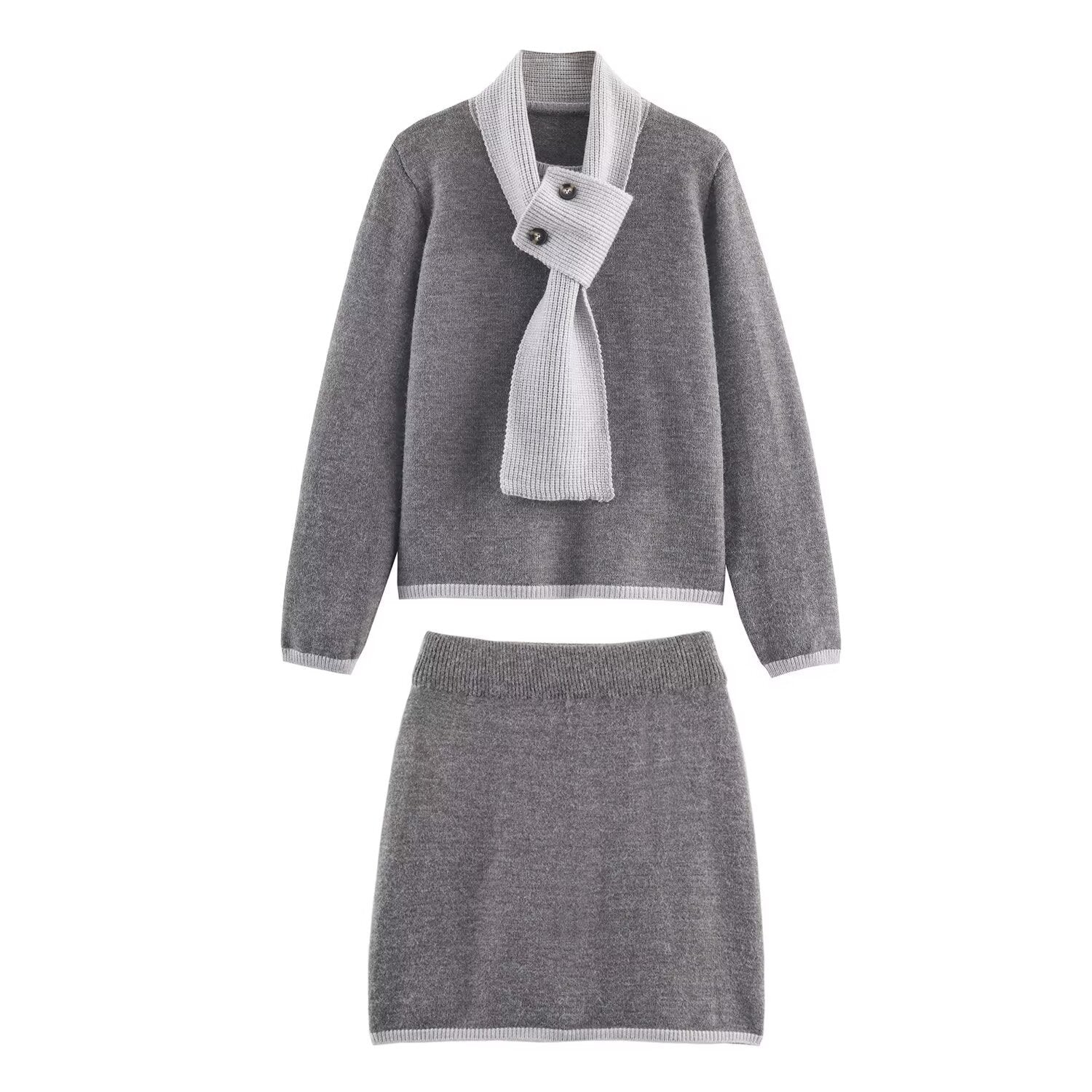 Azuramoda | Stylowy Komplet Damski Bluza i Spódnica Sportowa Elegancja