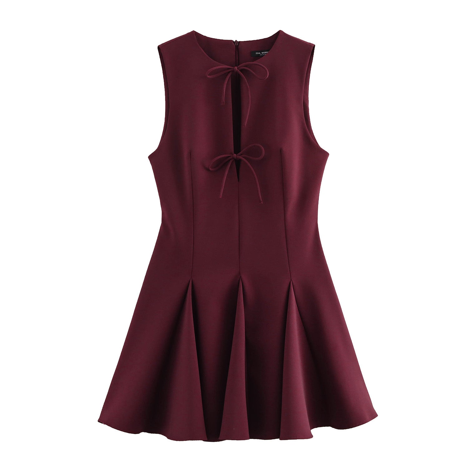 Azuramoda | Sukienka Mini Rozkloszowana Bez Rękawów Elegancka Kreacja