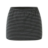 Azuramoda | Stylowy Komplet Damski Bluzka i Spódnica Paski Nowoczesny Look