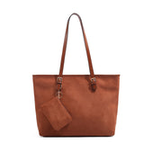 Azuramoda | Elegancka Torebka Shopper z Zawieszką i Długimi Uchwytami