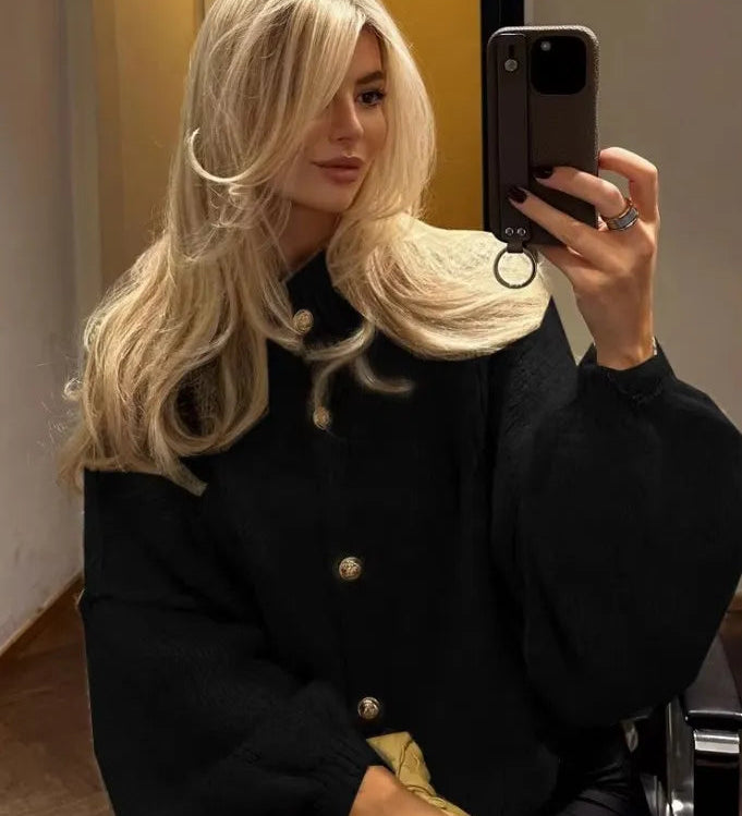 Damski kardigan oversize zapinany miękki elegancki na co dzień