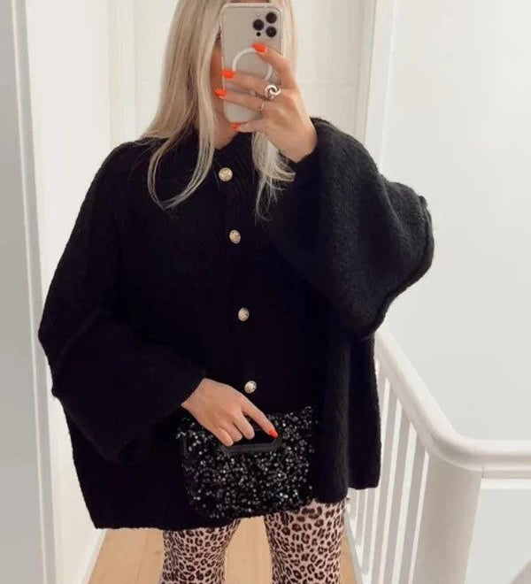 Damski kardigan oversize zapinany miękki elegancki na co dzień