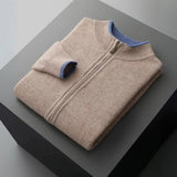 Męski komplet dzianinowy sweter i spodnie miękki wygodny styl casual