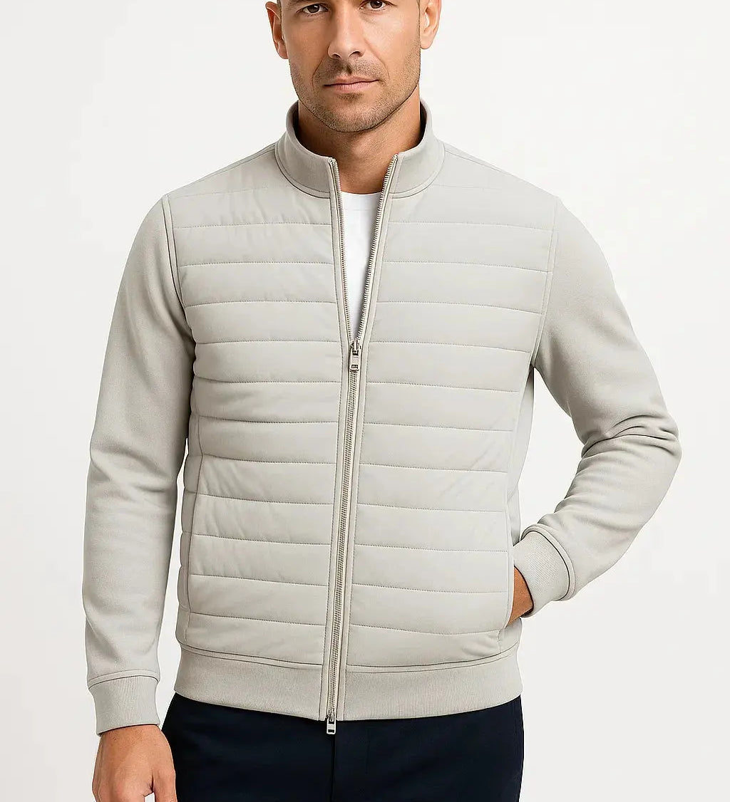 Męska Bluza Pikowana Ocieplana na Zamek Komfort i Styl